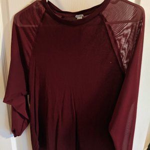 Sheer sleeve top